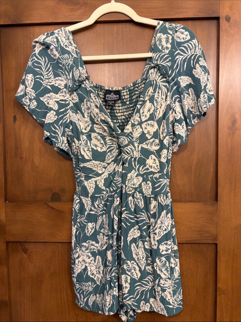 Angie Green Print Romper